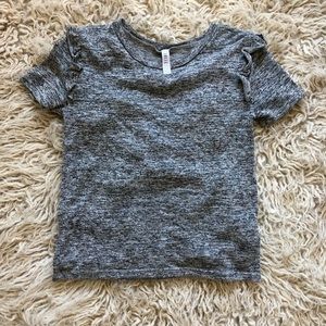 Knit tee with ruffle sleeves